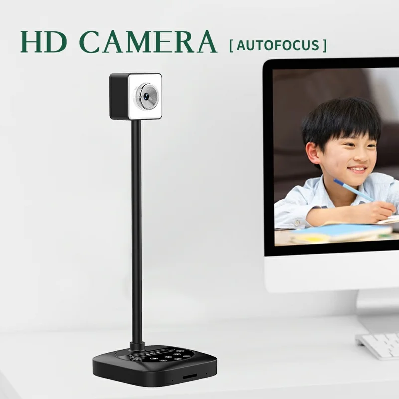 LK518 4K Desktop Document HD Webcam with Microphone USB Live Streaming Visualizer Autofocus Web Camera for Teaching Office - Silver