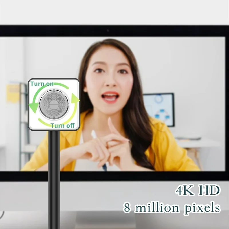 LK518 4K Desktop Document HD Webcam with Microphone USB Live Streaming Visualizer Autofocus Web Camera for Teaching Office - Silver