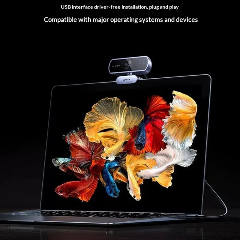 UGREEN CM831-65381 USB 2.0 4K HD Webcam 8MP Dobbelt Mikrofon Auto Fokus Kamera til Videokonference Online Undervisning