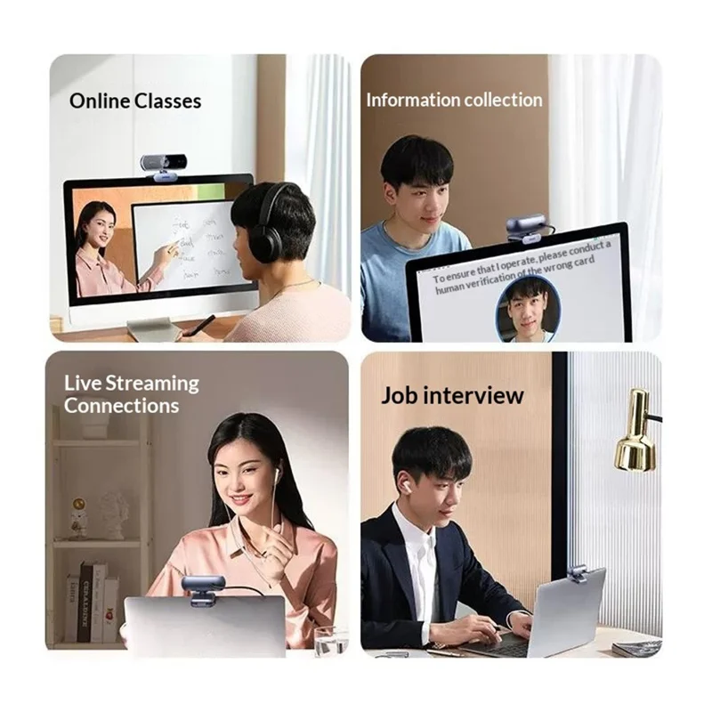 UGREEN CM831-65381 USB 2.0 4K HD Webcam 8MP Dobbelt Mikrofon Auto Fokus Kamera til Videokonference Online Undervisning