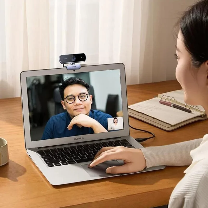 UGREEN CM831-65381 USB 2.0 4K HD Webcam 8MP Dobbelt Mikrofon Auto Fokus Kamera til Videokonference Online Undervisning