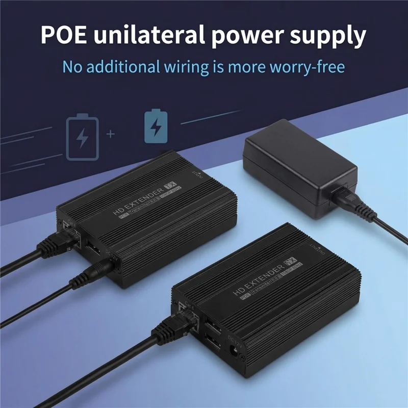 ET1815 150m Ethernet Cable KVM HD Extender for Remote Control (1 Transmitter+1 Receiver) - EU Plug