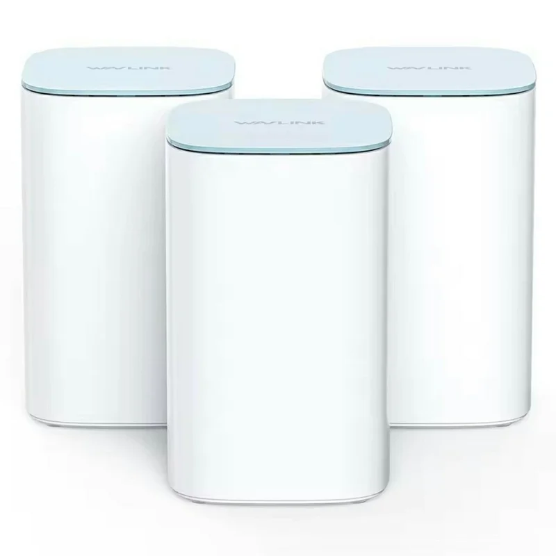 WAVLINK WN551X3, 3 шт., Комплект маршрутизаторов Mesh WiFi для всего дома с технологией Touchlink, скорость AX3000, система с антеннами, до 256 устройств — вилка США