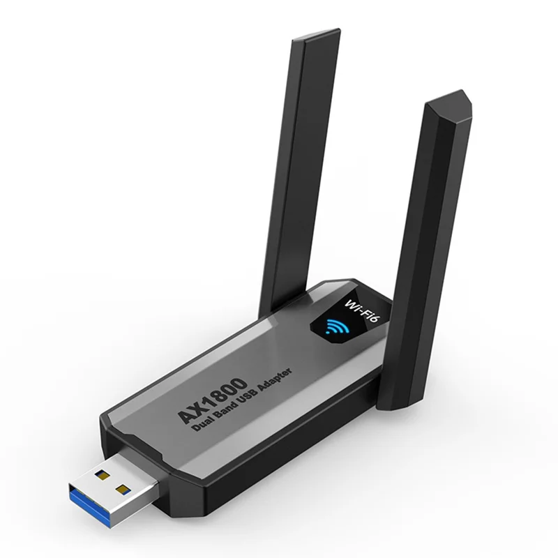 AX1800 USB 3.0 WiFi 6 Adapter 1800Mbps 5GHz / 2.4GHz Dual Band Wireless Network Card for PC Desktop - Black