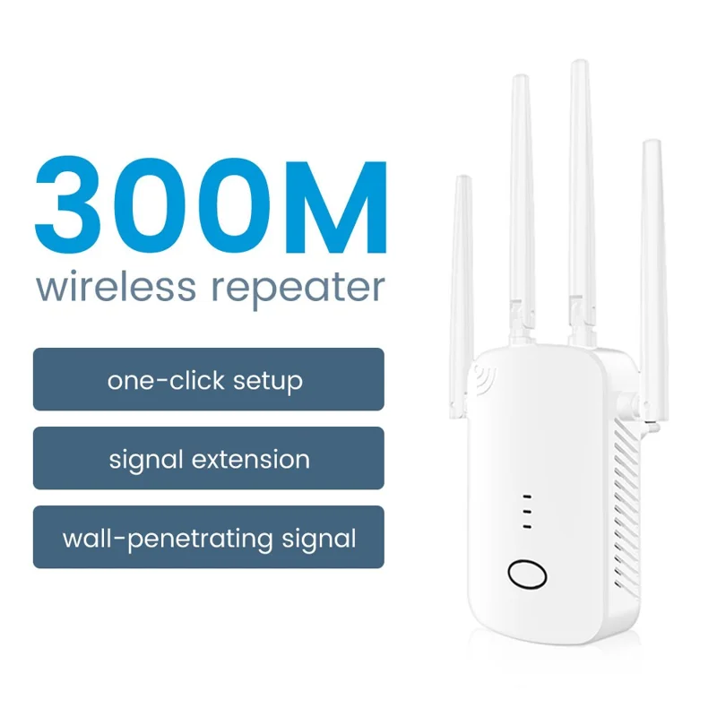 RE300D 300 Мбит/с Удлинитель радиуса действия Wi-Fi репитер с 4 антеннами, усилитель сигнала беспроводной сети для дома - вилка США