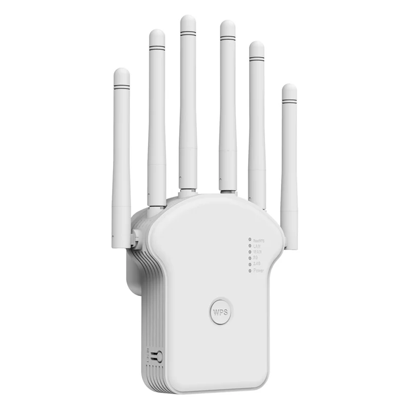 RE300LN 300Mbps WiFi Repeater Range Extender 6 Antennas Wireless Network Signal Booster for Home Office - US Plug