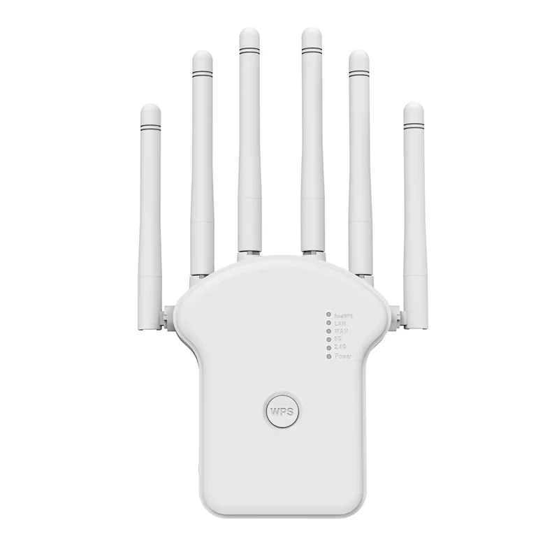RE300LN 300Mbps WiFi Repeater Range Extender 6 Antennas Wireless Network Signal Booster for Home Office - US Plug