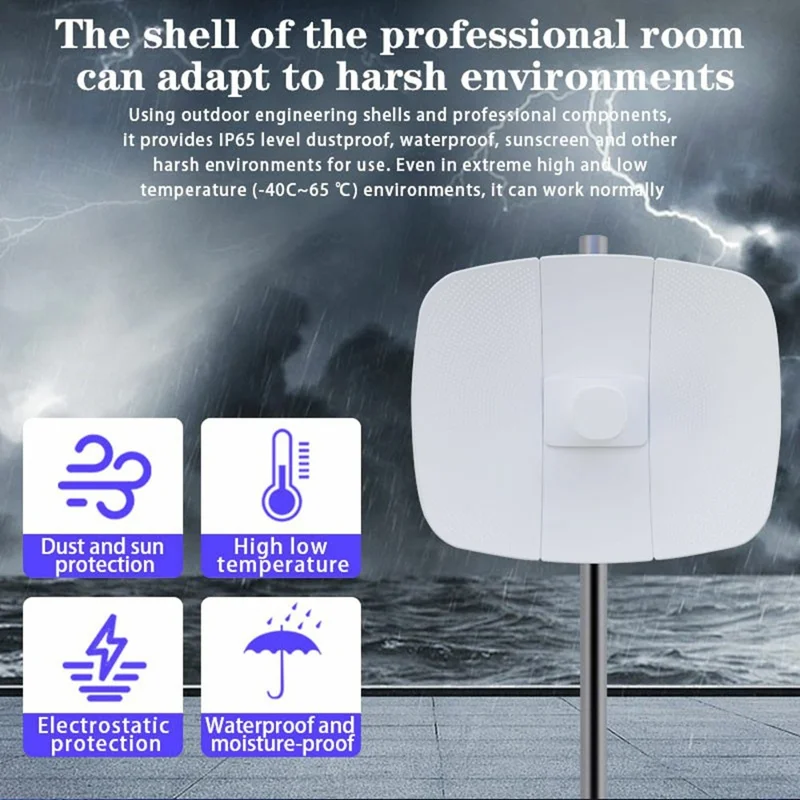 WB5830L Outdoor 5,8-GHz-WLAN-Brücke 300 Mbps 26 dBi 10 km Reichweite IP65 wasserdicht Netzwerkbrücke für Überwachung – US-Stecker