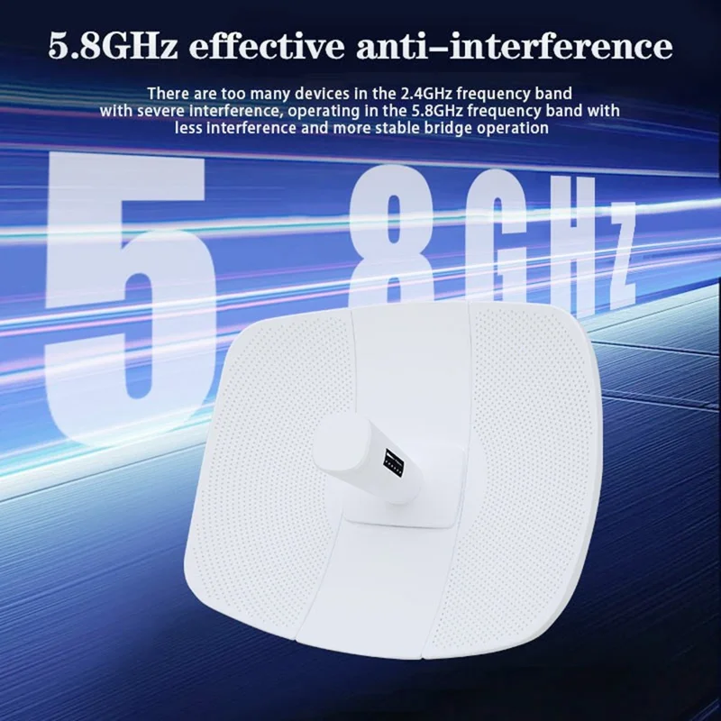 WB5891L Outdoor 5,8-GHz-Wireless-Bridge 900 Mbps 26 dBi 20 km Reichweite IP65 wasserdicht Netzwerkbrücke für Überwachung – US-Stecker