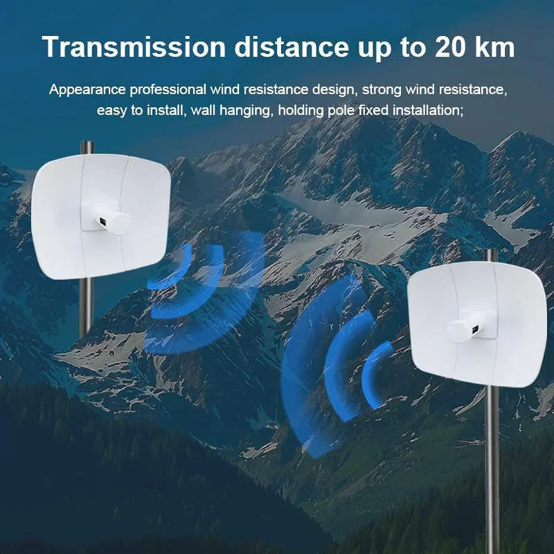 WB5891L Outdoor 5,8-GHz-Wireless-Bridge 900 Mbps 26 dBi 20 km Reichweite IP65 wasserdicht Netzwerkbrücke für Überwachung – US-Stecker