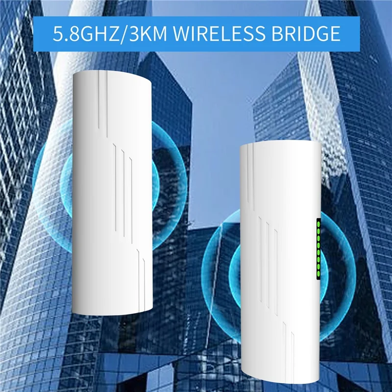 WB5890G 5.8G Outdoor Wireless Bridge CPE 3km Point to Point WiFi Bridge Kit for CCTV Camera Network - EU Plug