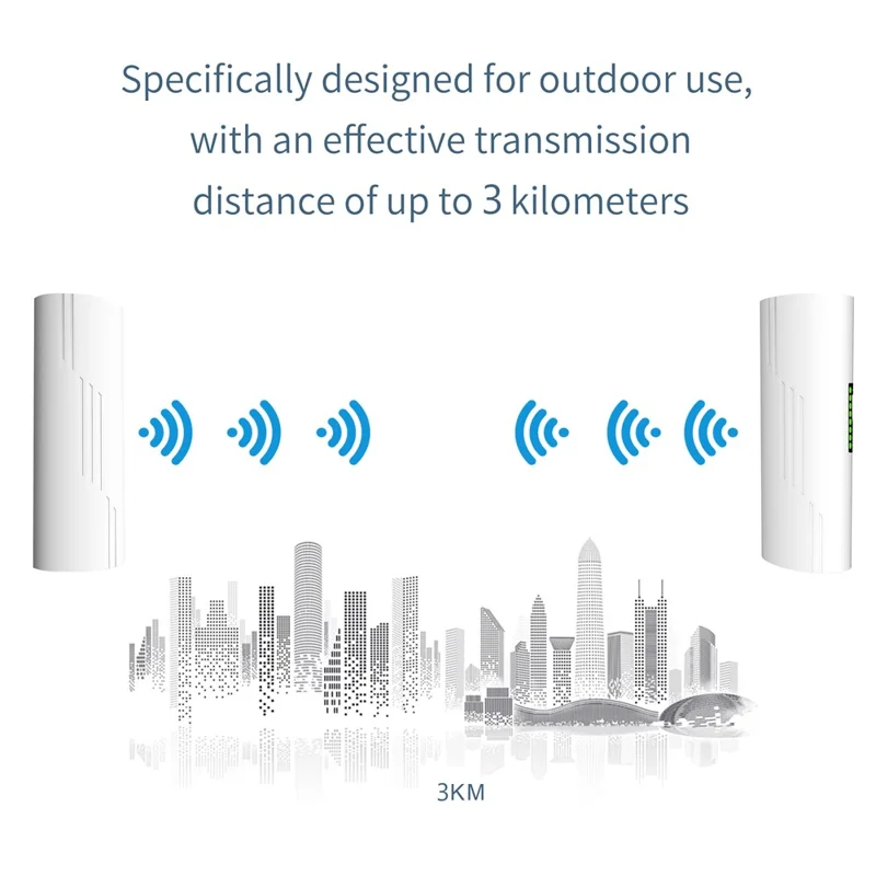 WB5890G 5.8G Outdoor Wireless Bridge CPE 3km Point to Point WiFi Bridge Kit for CCTV Camera Network - EU Plug