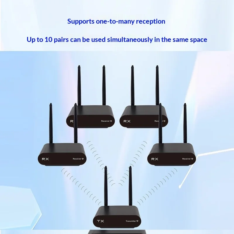 Conjunto de transmisor y receptor de audio inalámbrico AU680 590-619MHz, alcance de 100 m, 10 canales, para entretenimiento doméstico - enchufe UE