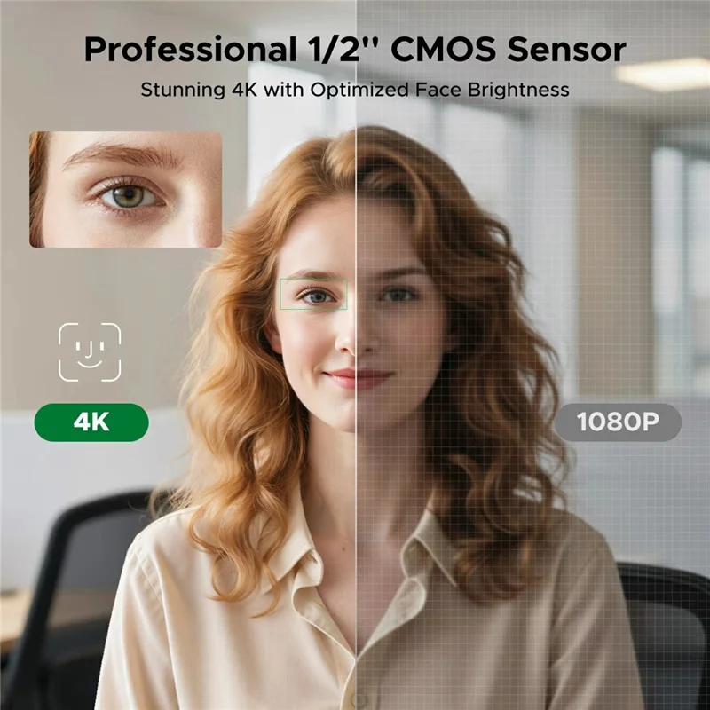 Веб-камера UGREEN CM930 75726 4K с функцией автоматического слежения и ИИ, 8 Мп, автофокус, с двойным шумоподавлением, для стриминга и игр