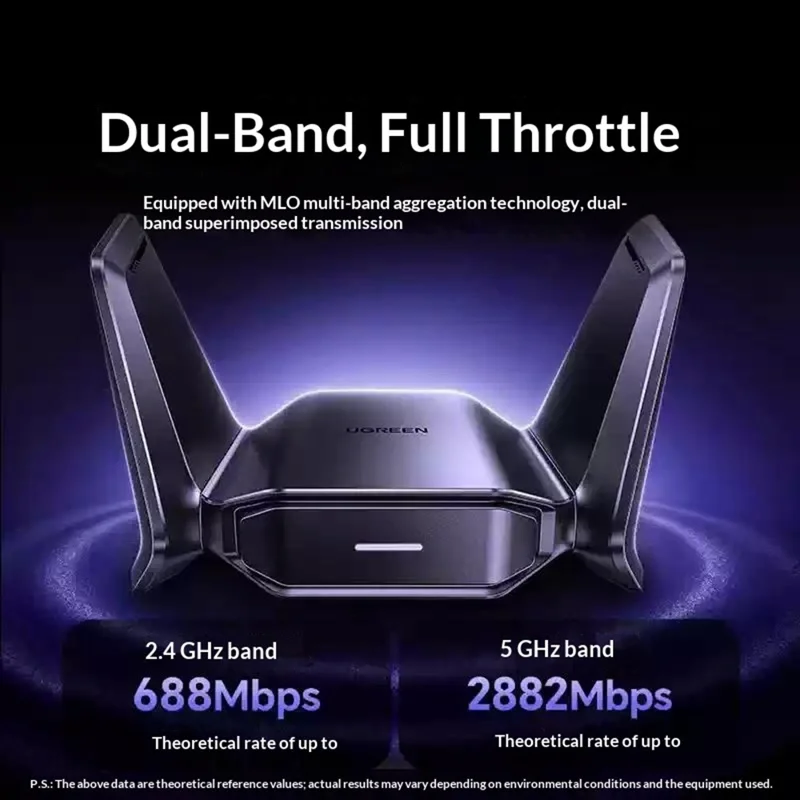 UGREEN CM995 WiFi 7 BE3600 USB Wireless Network Adapter 2.4G  /  5G Dual Band - Black