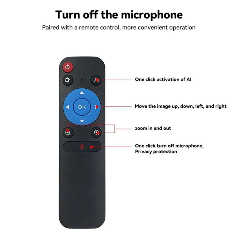 L526 4K Ultra HD AI Webcam Remote Control Humanoid Following for Live Streaming Online Classes Desktop Conferencing