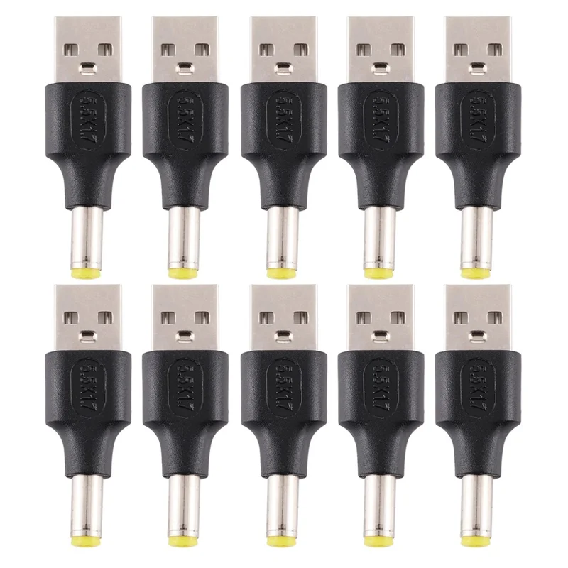 10Pcs DC Power Plug 5.5 x 1.7mm Male To USB 2.0 Male Adapter