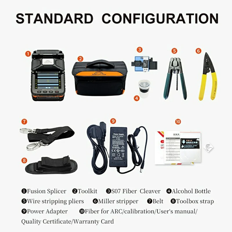 SIGNAL FIRE AI-5 Pro Optical Fiber Fusion Splicer 6-Motor Alignment 8s Splicing 18s Heating - US Plug