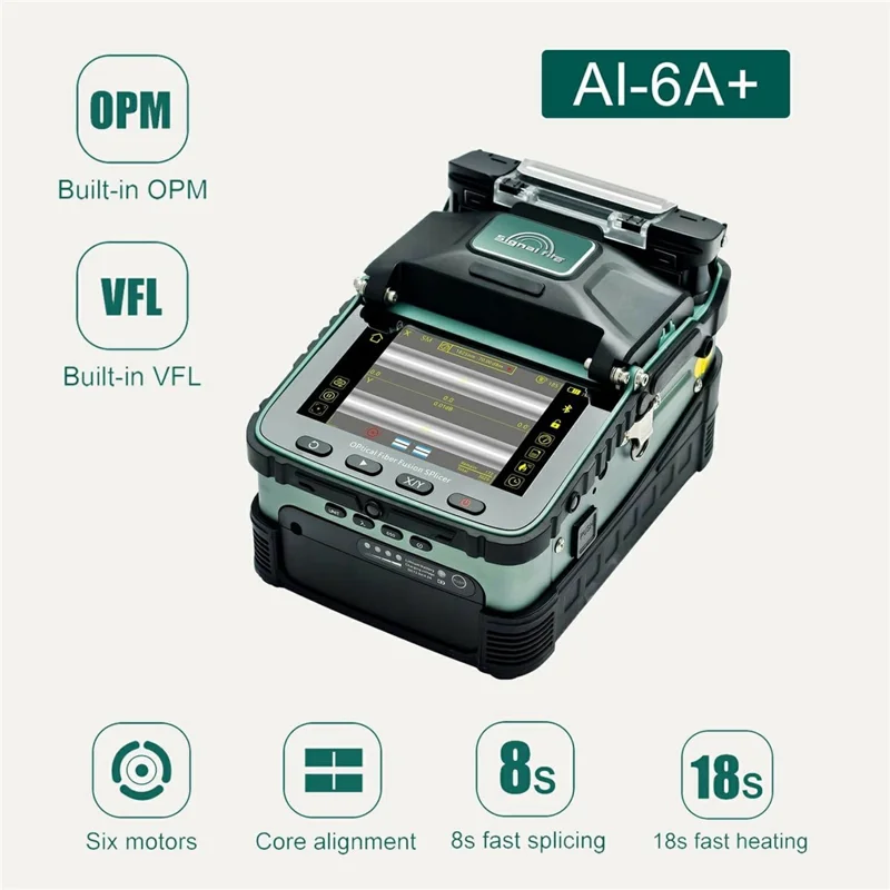 SIGNAL FIRE AI-6A+ Optical Fiber Fusion Splicer 8s Splicing 18s Heating OPM VFL - US Plug