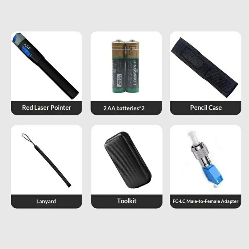 B206 10KM Visual Fault Locator Kit Aluminum Alloy Fiber Tester with Storage Case