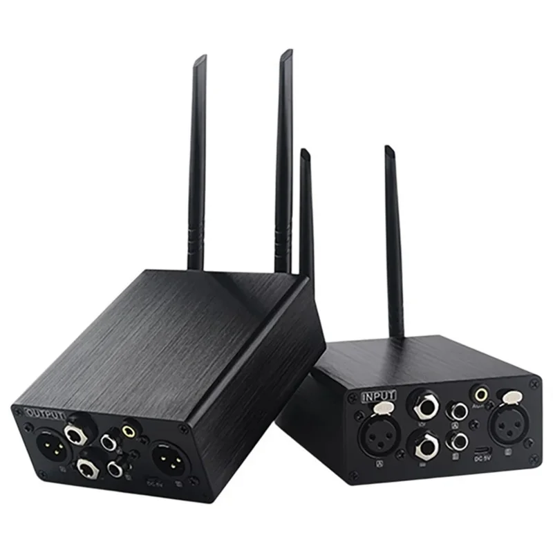 AU680AR3 1 Transmitter + 3 Receivers Wireless Audio Transmitter and Receiver UHF XLR 100m System - US Plug