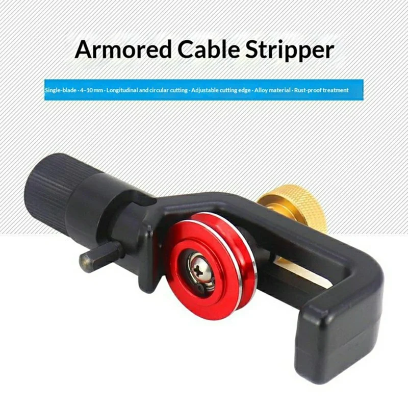 TK-S1 4-10mm Armored Optical Cable Stripper Single-Blade Adjustable Alloy Tool