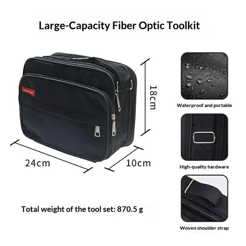 FTTH Fiber Optic Tool Kit Optical Power Meter 5km Visual Fault Locator with Storage Bag (without Battery)