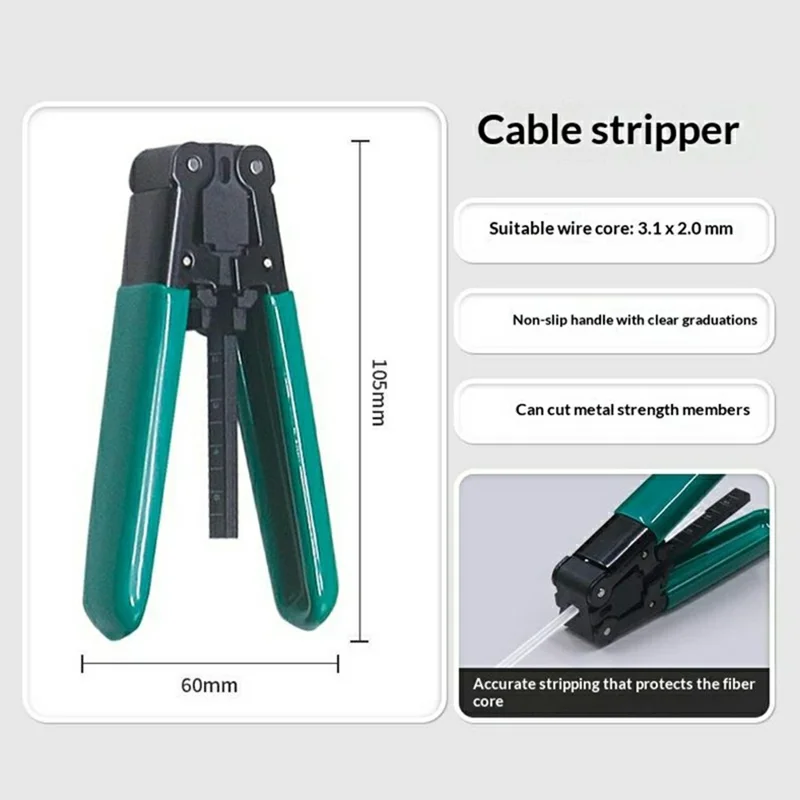 FTTH Fiber Optic Tool Kit with Optical Power Meter and Visual Fault Locator for Cold Splicing (without Battery)