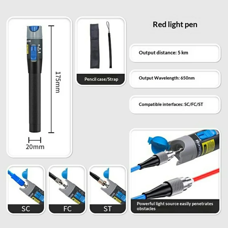 FTTH Fiber Optic Tool Kit with Optical Power Meter and Visual Fault Locator for Cold Splicing (without Battery)