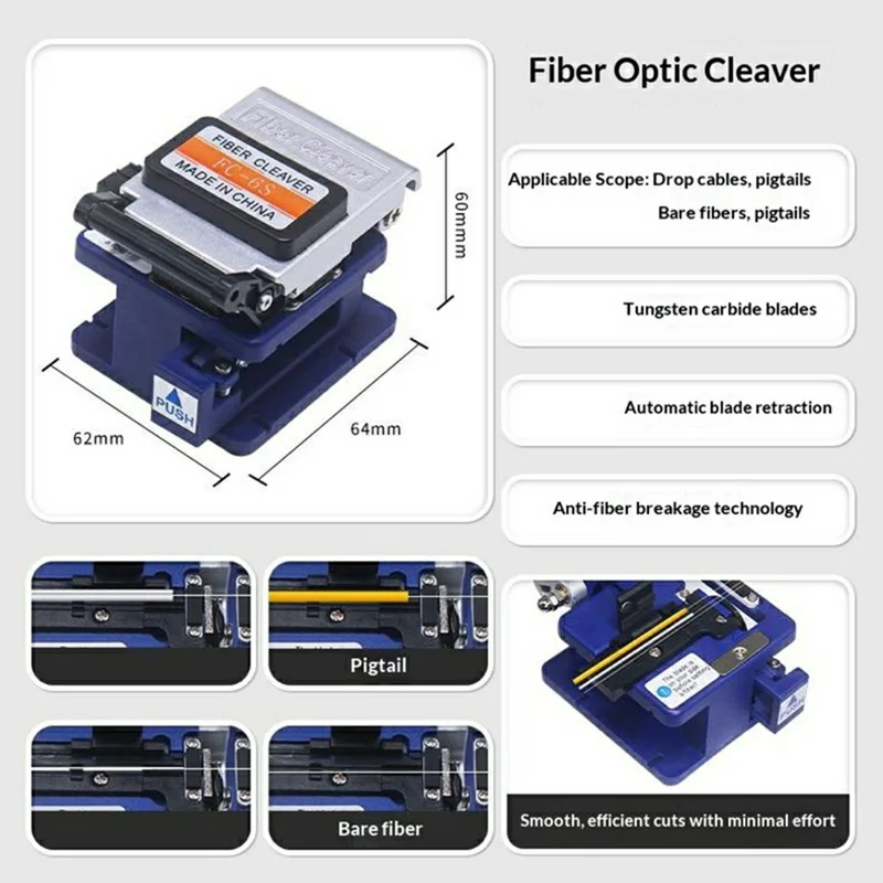 FTTH Fiber Optic Tool Kit with Optical Power Meter and Visual Fault Locator for Cold Splicing (without Battery)