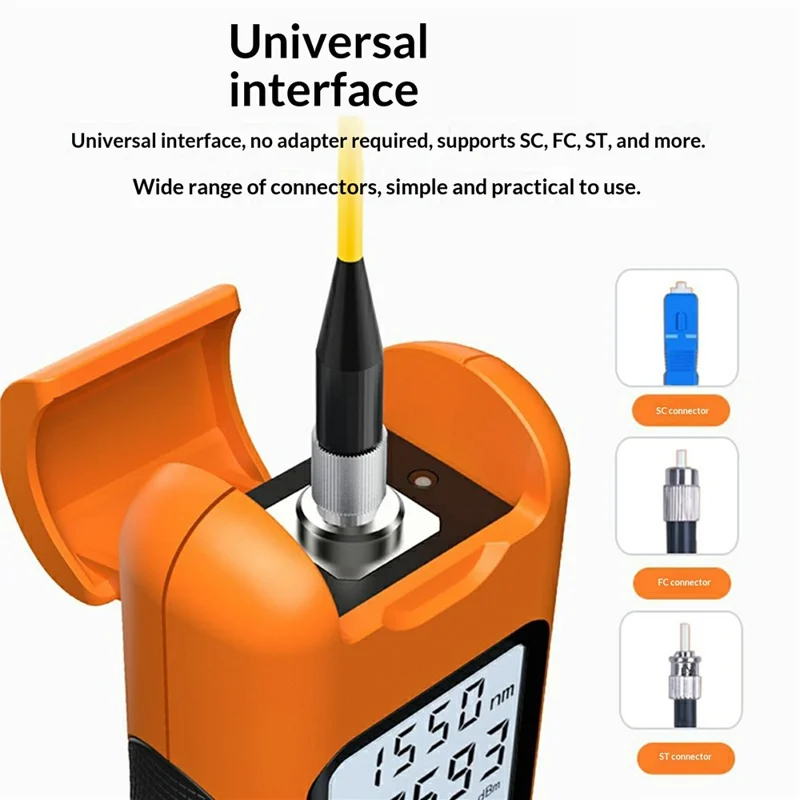 Y12-Y0500 Optical Power Meter 5km -70 to +6dBm 9 Wavelengths Visual Fault Locator for Fiber Testing FTTH - Orange