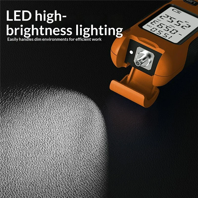 Y12-Y0500 Optical Power Meter 5km -70 to +6dBm 9 Wavelengths Visual Fault Locator for Fiber Testing FTTH - Orange