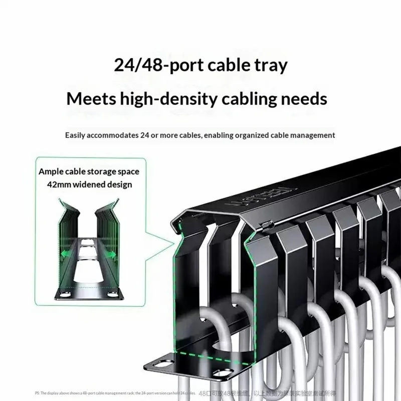 UGREEN NW128 70424 24-Port 19 Inch 1U Cable Management Rack Ethernet Network Patch Panel Engineering Grade for Server Rack Organization - Black