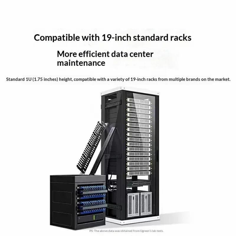 UGREEN NW128 70424 24-Port 19 Inch 1U Cable Management Rack Ethernet Network Patch Panel Engineering Grade for Server Rack Organization - Black