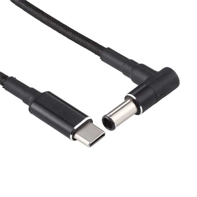 PD 100W 6.0 x 1.4 mm Forma Del Codo al Cable de Cargador de Alimentación Trenzada de Nylon Tipo-c