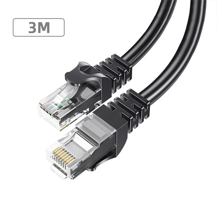 Cable de red Ethernet Cat 6 de alta velocidad de 3 m de ESSAGER, conector RJ 45 para Internet, cable de conexión para ordenador y router - cable redondo