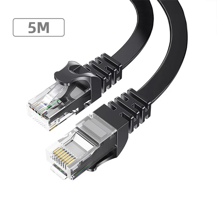 ESSAGER Ethernet Cable Cat 6 Lan Wire CAT6 RJ 45 Network Cable 5m Patch Cord for Laptop Router - Flat Wire