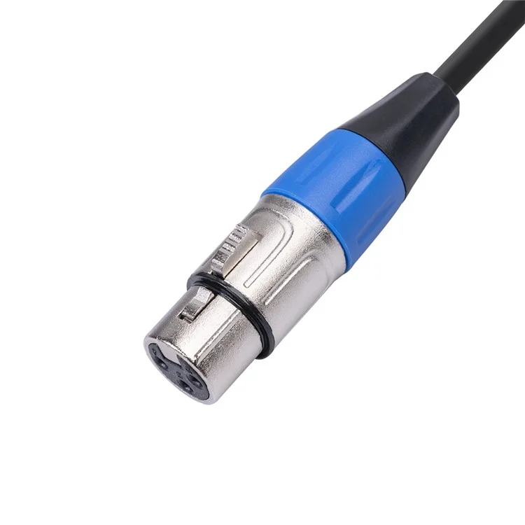 Mini XLR Male to XLR Female Adapter Cable 3-Pin Mini XLR to XLR Video Cord 0.3m for Camera Microphone - Blue / Black