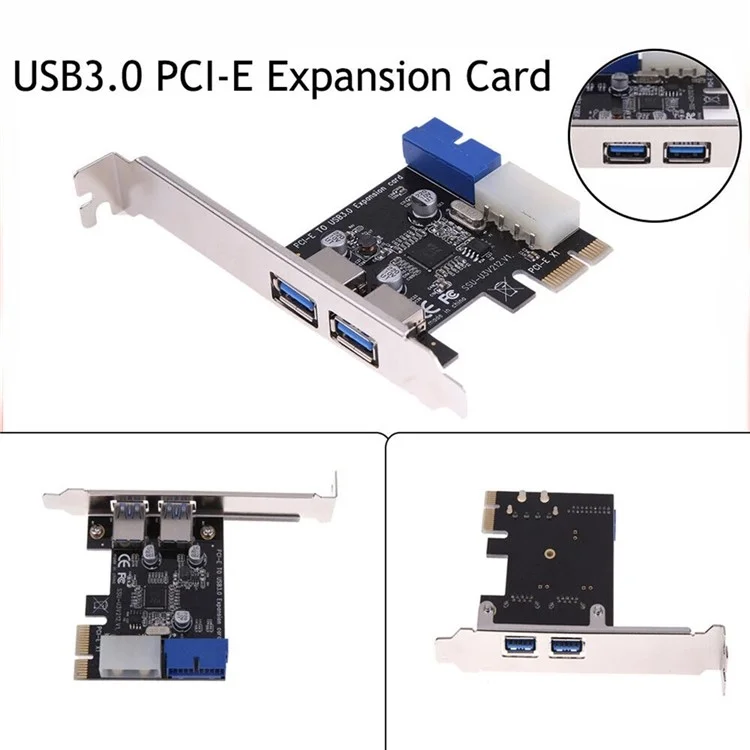 USB 3.0 PCI-E Expansion Card 2 Port USB3.0 Hub Internal 20-pin USB 3 to PCIE PCI Express Adapter Card