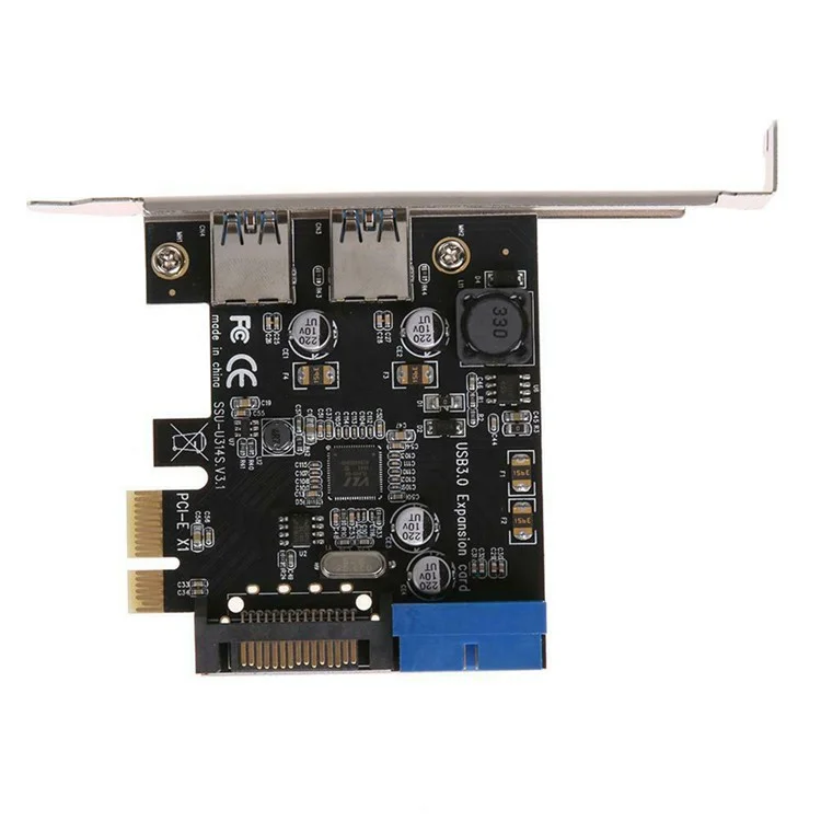 USB 3.0 PCI-E Expansion Card 2 Port USB3.0 Hub Internal 20-pin USB 3 to PCIE PCI Express Adapter Card