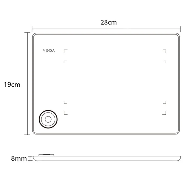 VINSA T608 Graphics Tablet Electronic Drawing Plate Hand Drawing Board with Pressure Sensitive Pen OTG Adapter