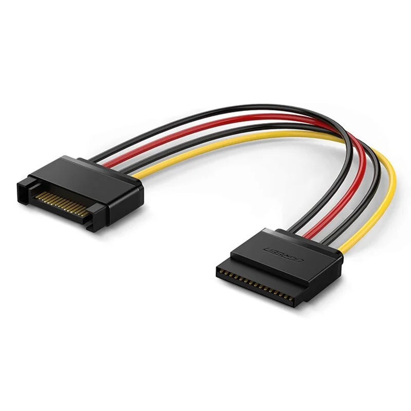 UGREEN 50718 0.2m SATA 15-Pin Male to Female Extension Cable Hard Disk Drive Power Cord