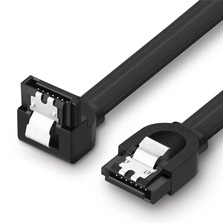 UGREEN 30797 0,5 m SATA III Kabel gerade zu 90-Grad-Rechtwinklig 6 Gbps SATA 3.0 Kabel mit Verriegelungslasche für HDD/SSD/CD- und DVD-Laufwerke