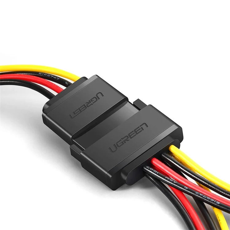 Ugreen 50719 SATA Power Y Splitter Cable de 15 Pines Macho a 2 Cable de Extensión Hembra Disco Duro Cable de Transferencia de Datos en Serie