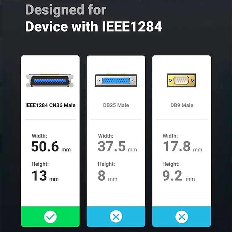UGREEN 1m USB an DB36 IEEE1284 Converter Plug And Play Centronic Parallel Druckerkabeladapter