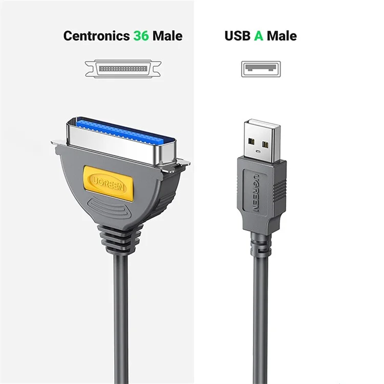 UGREEN 1m USB an DB36 IEEE1284 Converter Plug And Play Centronic Parallel Druckerkabeladapter