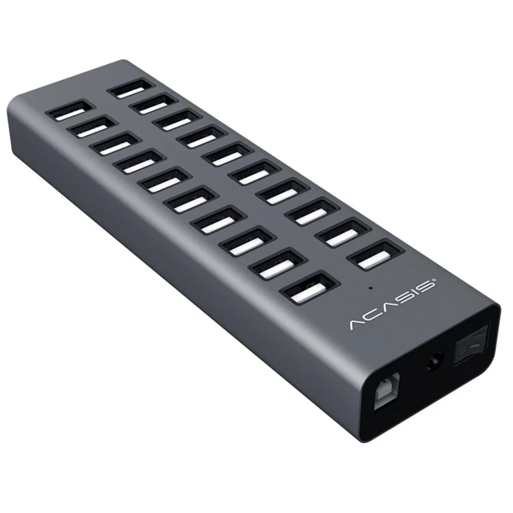 ACASIS H037 USB2.0 Hub Multifuncional Adaptador de Cubo de 20 Portas Com Porta de Fonte de Alimentação - Plugue da ue