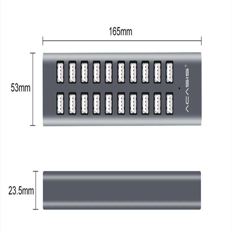 ACASIS H037 USB2.0 концентратор с несколькими функциями, расширенный 20-портовый концентратор с адаптером питания - Европейская вилка