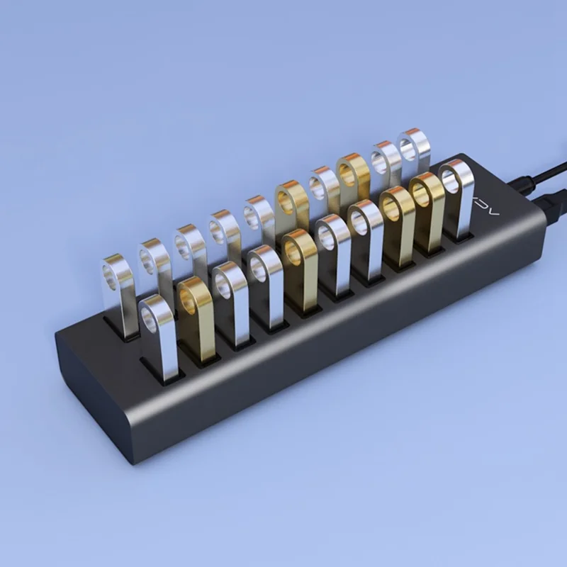 ACASIS H037 USB2.0 Hub Multi-Function Extended 20-Port Hub Adapter with Power Supply Port - UK Plug