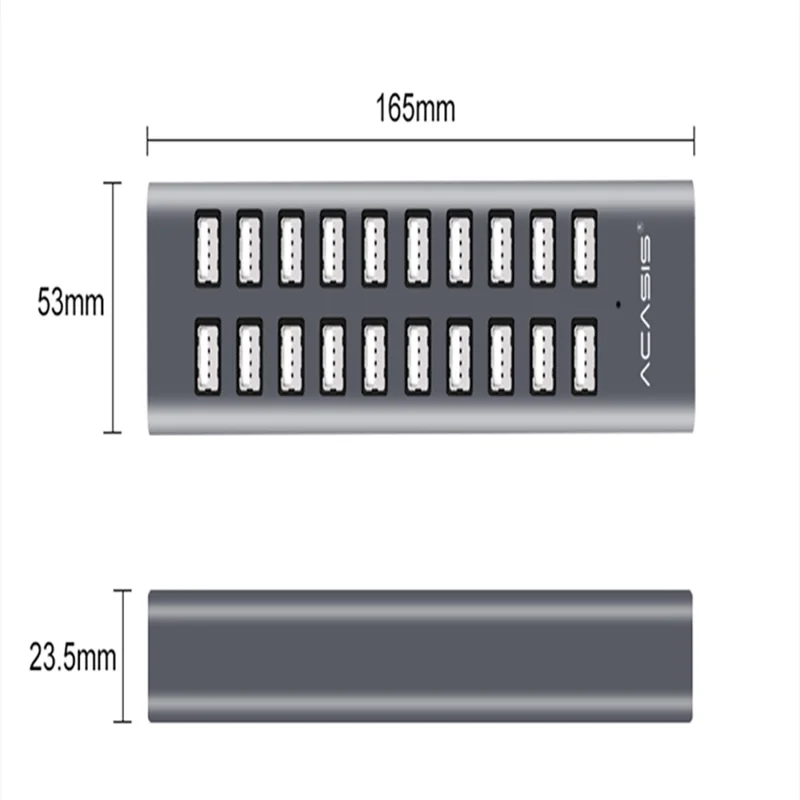 ACASIS H037 USB2.0 Hub Multi-Function Extended 20-Port Hub Adapter with Power Supply Port - UK Plug